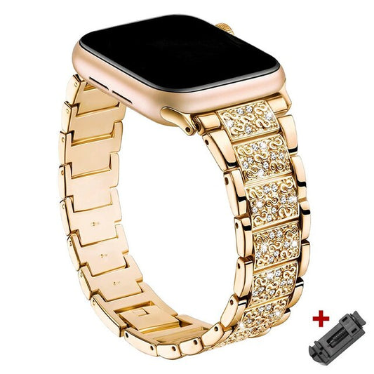 Diamond Gold Metal Band Apple Watch